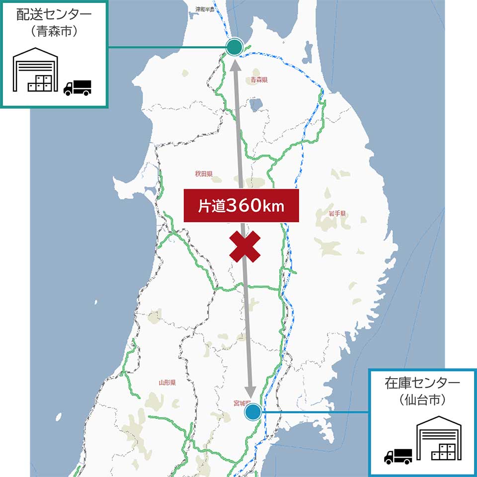 2024年問題－東北シミュレーション360km